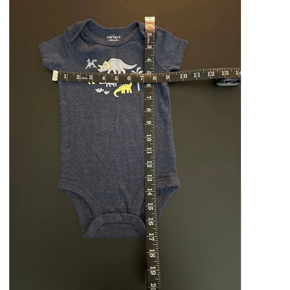 Carters Child of Mine Baby Boys Blue Dinosaur Graphic Bodysuit 3-6M (1324)